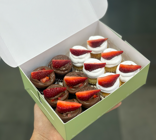 Assorted Mini Strawberry Cupcakes